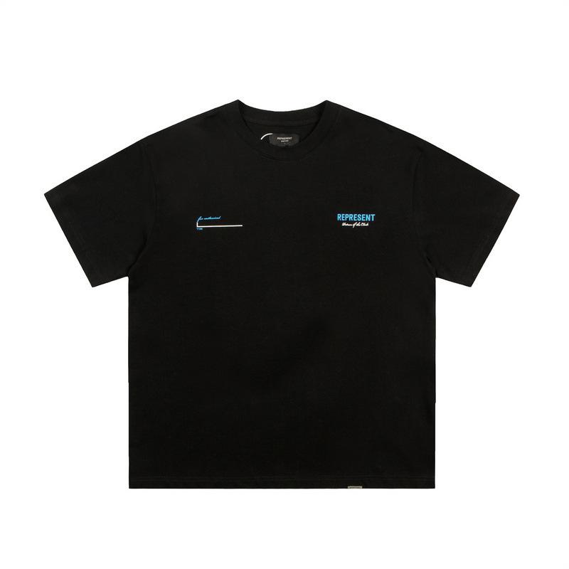 23SS Cross-border European and American Trendy Brand REPRESENT Alphabet Slogan Printed Short-sleeved T-shirt Men's and Women's High Street Hip-hop 