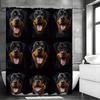 Cute Dog Rottweiler Shower Curtain, Bathroom Decorative Shower Curtain, Waterproof Shower Curtain with Hooks