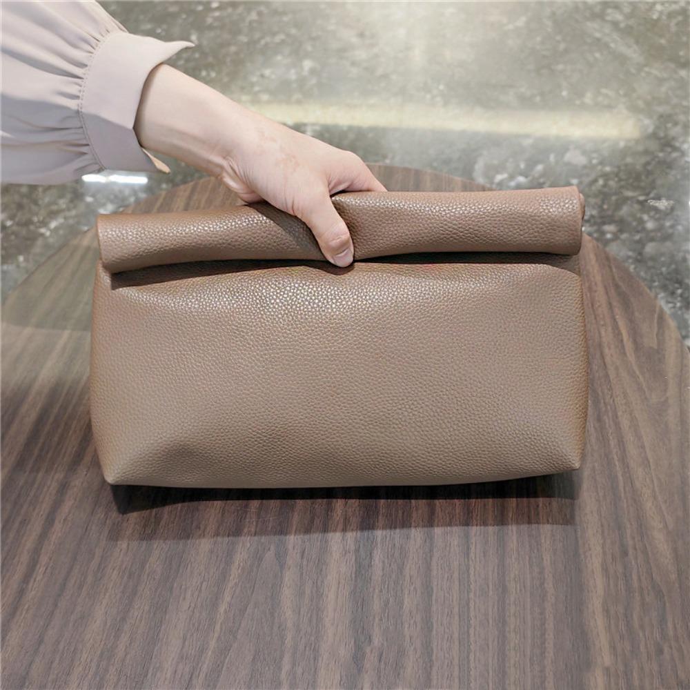 Large Capacity Clutch Bag Zipper Banquet Bag Elegant PU Handbag Work
