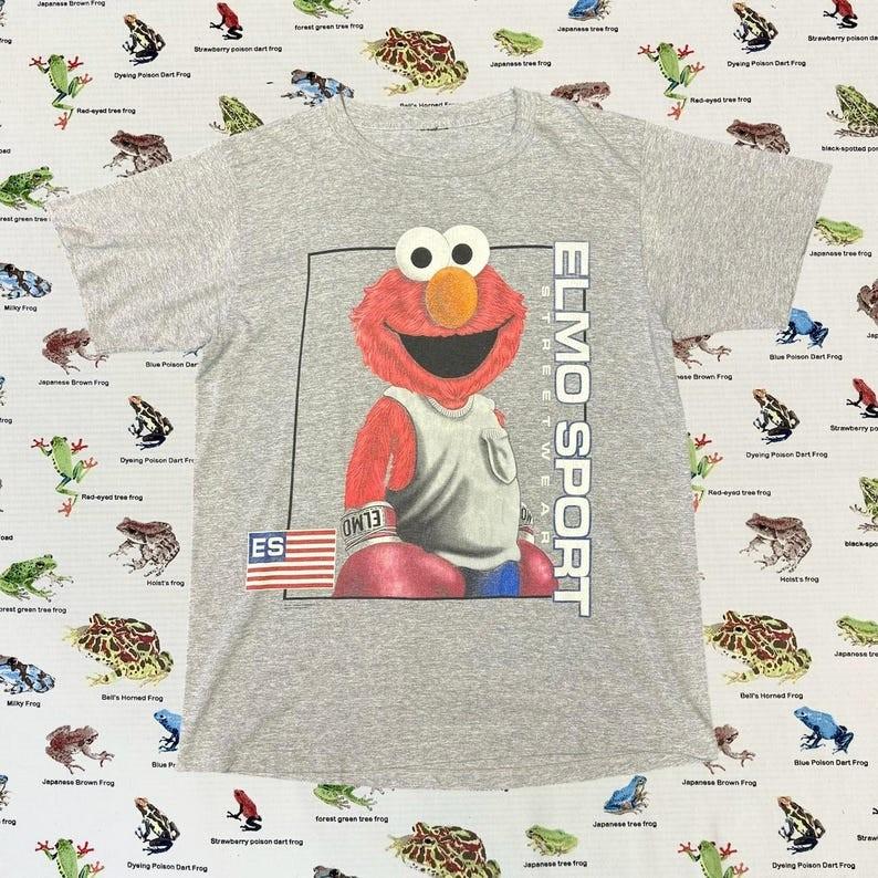 Т-ширт  Elmo Sport  90-х / Улица Сезам / Polo Sports / Серая пародийная футболка Унисекс S