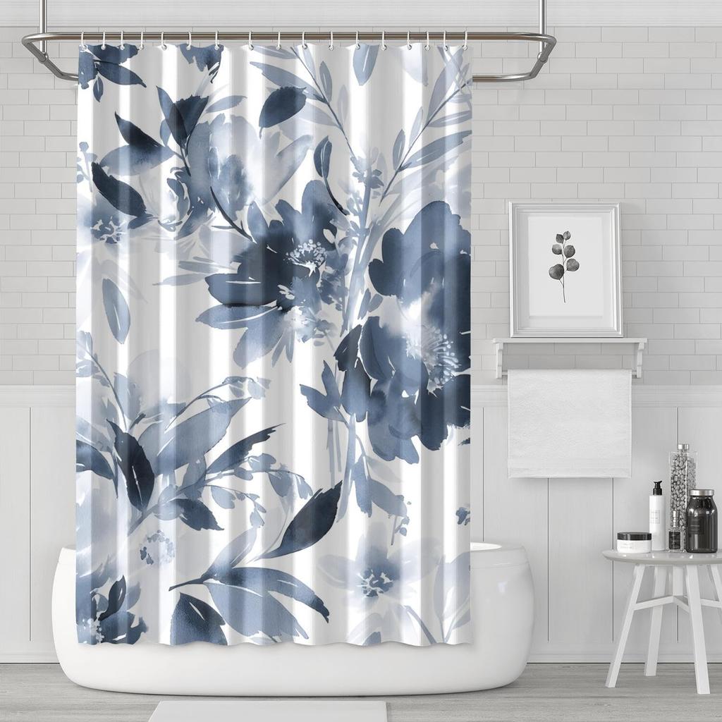 Christmas Shower Curtain Winter Snowman Xmas Pine Tree Shower Curtains For Bathroom Decor Waterproof And Mildew Resistant