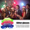 2025 Christmas Glasses Sequin 3 Flashing Modes LED Light Up 2025 New Year Photo Prop Anti-slip Unisex Holiday Themed Party Atmosphere Activator