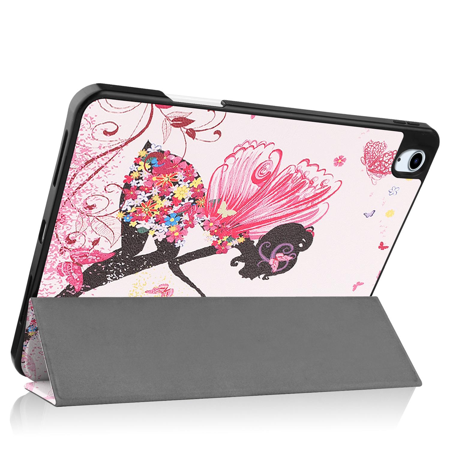 

For iPad Air 11 (2025)/(2024) Case Pattern Printing Protective Cover with Pen Slot and Tri-Fold Stand Galaxy