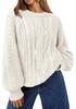 Maglione Casual a Treccia da Donna Europeo & Americano - Moda Comoda per Autunno & Inverno 2025