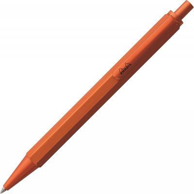 Rhodia Ballpoint Pen 0.7mm Hexagonal Barrel Aluminum Body Hairline Finish Low V 