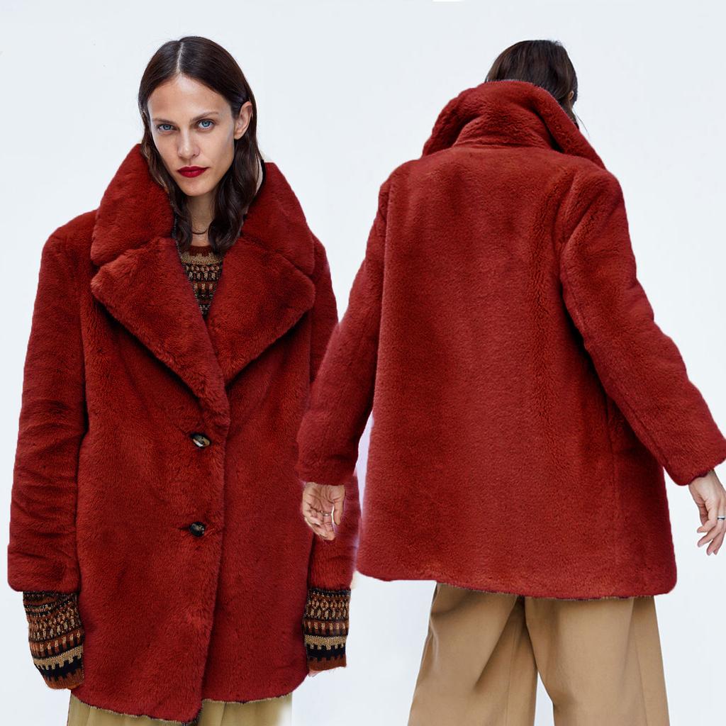 European station imitation fur coat women's medium and long new imitation Rex rabbit hair Korean version loose fashion plush coat