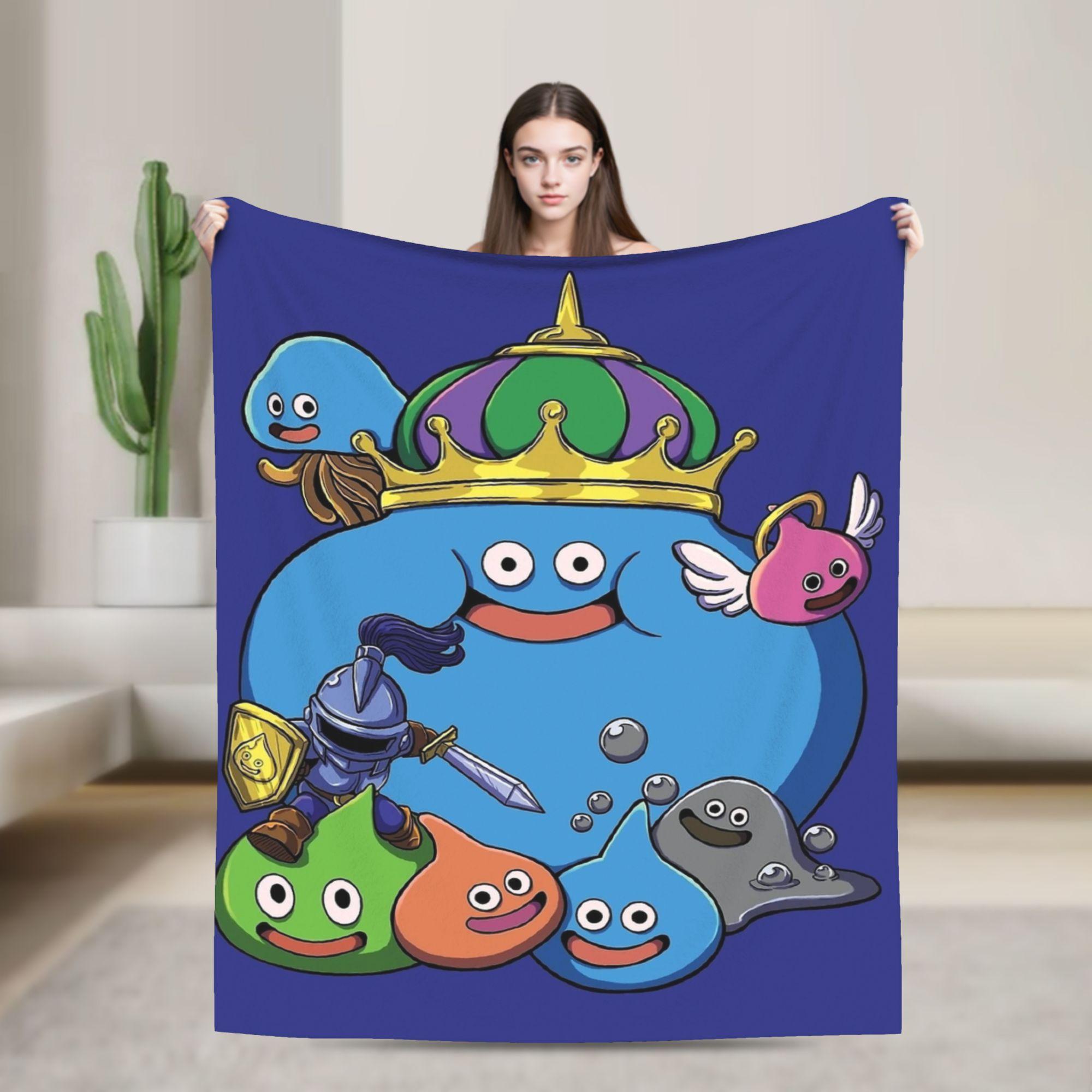 Dragon Quest Slime  Blanket  Travel Flannel Throw Blanket For Couch Chair Sofa Bed Super Warm Design Quality Bedspread Gift 30x40in