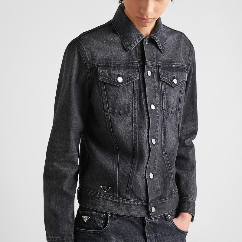 PRADA Triangle logo Denim Blouson Jacket GEB227-12K8-F0557