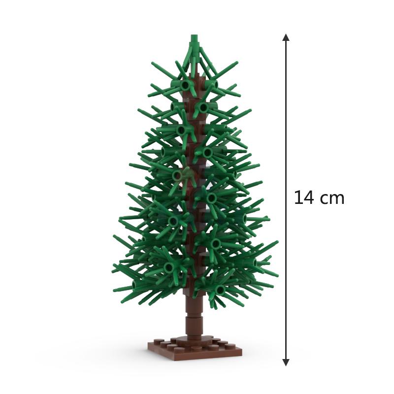 Non-Toxic 138 Pcs Cedar Tree Model Green Scenery Landscape Building Blocks Moc City Street Scene Plants Decoration Bricks Kid Toy Gifts