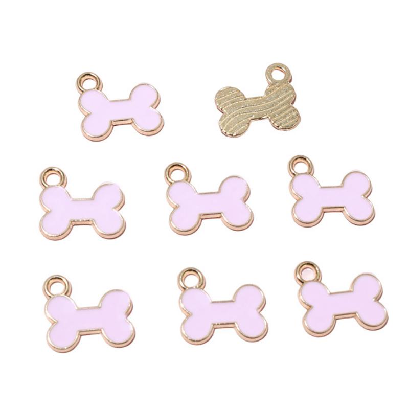 10Pcs 12X13Mm Cute Mini Enamel Animal Dog Bone Charms Pendants For Jewelry Making Necklaces Earrings Bracelets Diy Crafts Supply