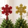 Glitter Snowflake Wrought Iron Tree Top Star Christmas Tree Ornament Christmas Decoration
