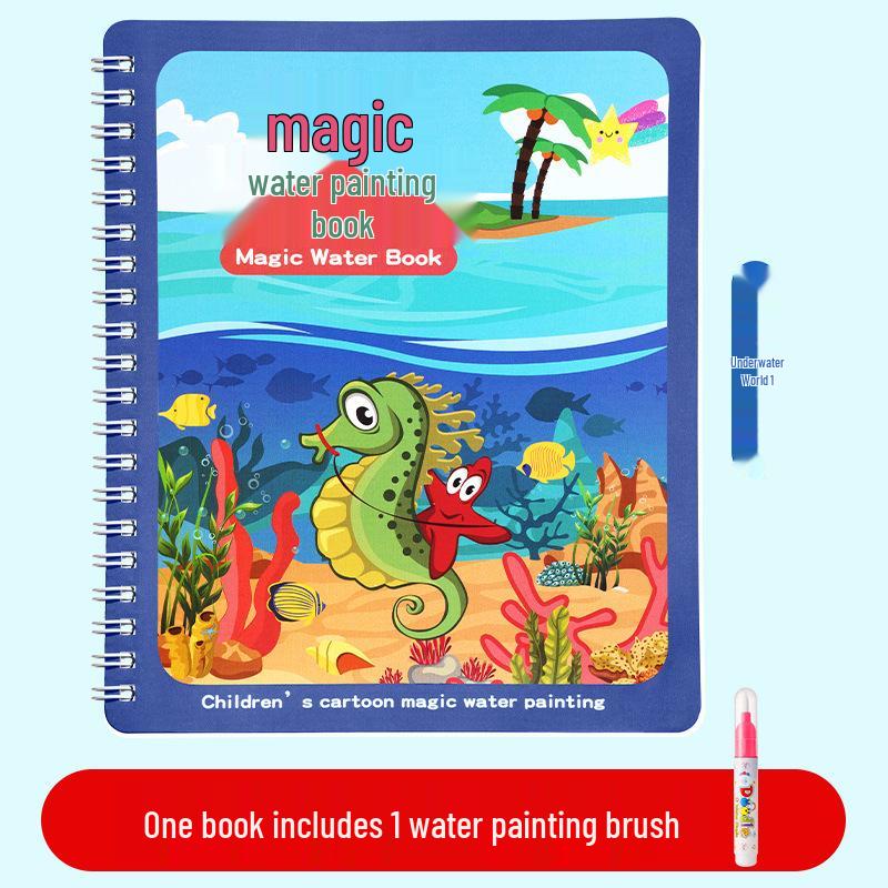Children s Magic Water Painting Doodle Book: Quiet Puzzle & Coloring Album