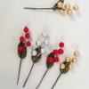 6pcs Imitatie Berry DIY Hoed Slingers Rood Fruit Kerst Decoratie Rood Fruit Handgerolde Tak Kerst Accessoires