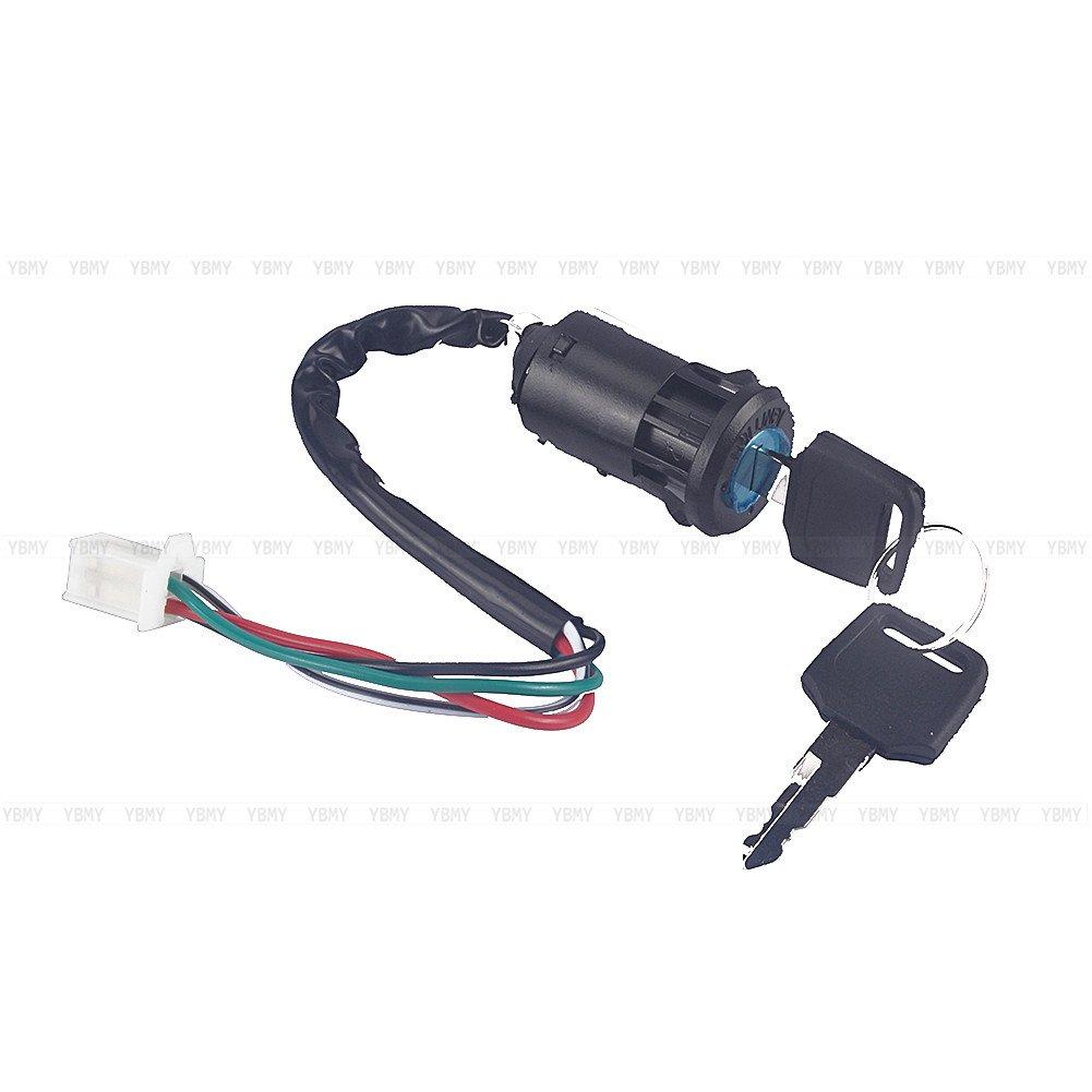 

KIMISS Ignition Key Switch, 4 Wires Ignition Switch Lock Key 90cc 110cc 125cc 140cc normal