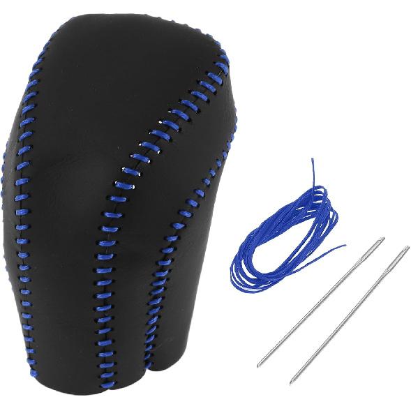 Anti-Slip Gear Shift Knob Cover Car Stick Shifting Handle Protector for Toyota Camry 2018-2024 Black Blue Faux Leather