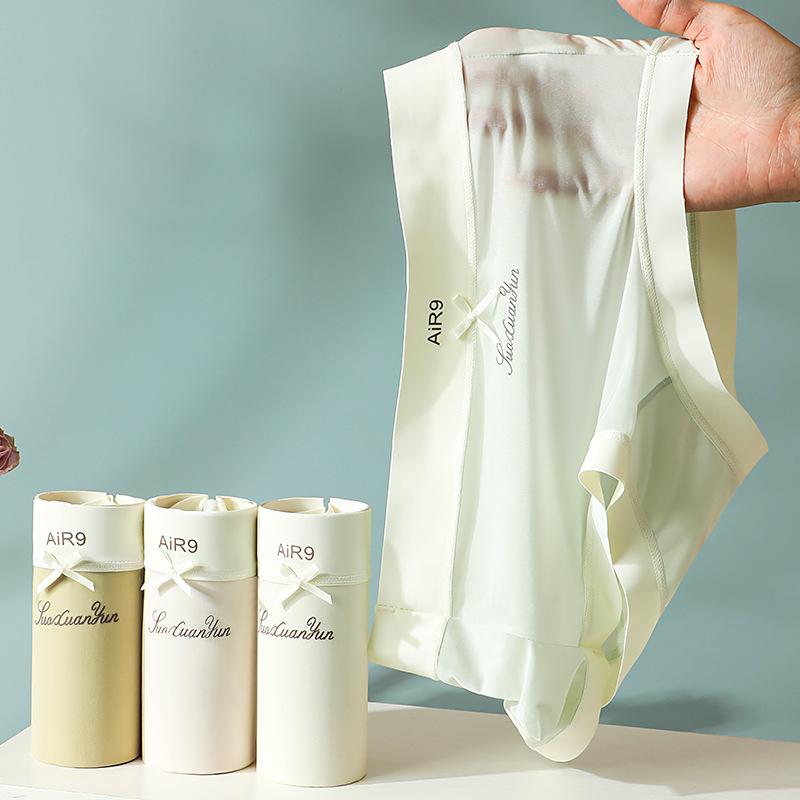 4Pcs Seamless Women Panties Ultra-thin Underwear Girls Briefs Female Ice Silk Ladies Lingerie