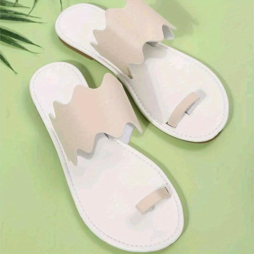 

Женские шлепанцы с петлевым носком, легкие туфли без шнуровки с открытым носком, модная однотонная обувь 36 бежевый