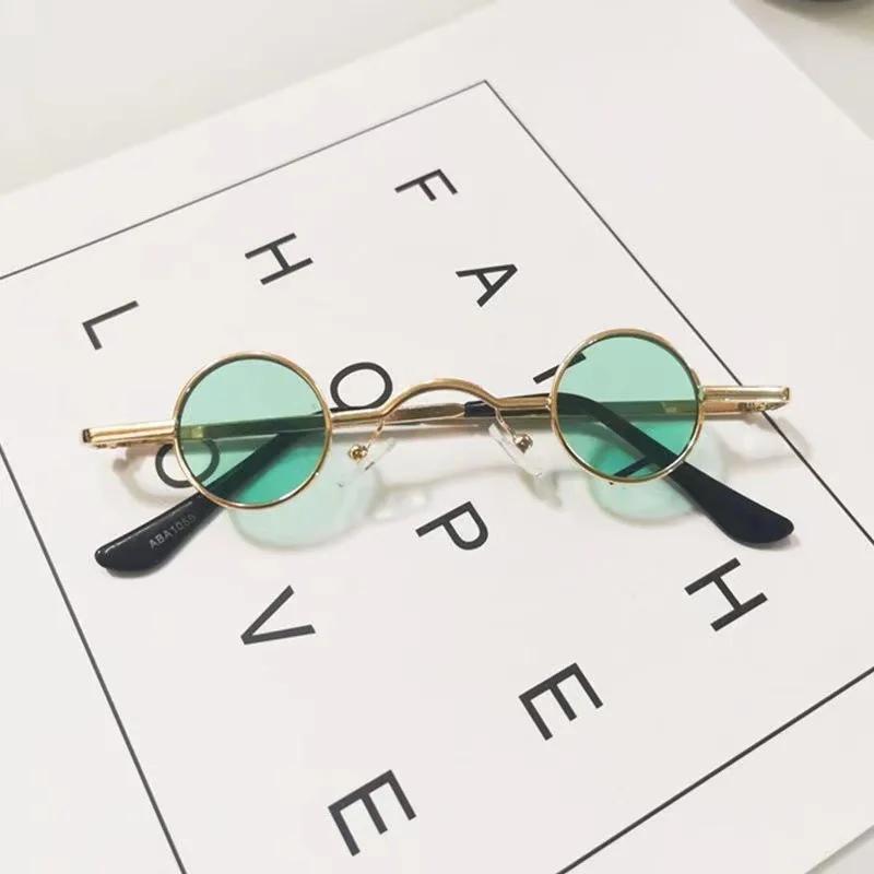Latest Party Colorful Super Small Spectacle Frame Frame Circular Vintage Sun Glasses Glasses for Men and Ladies Mini Round Frame Eyeglasses Hip Hop