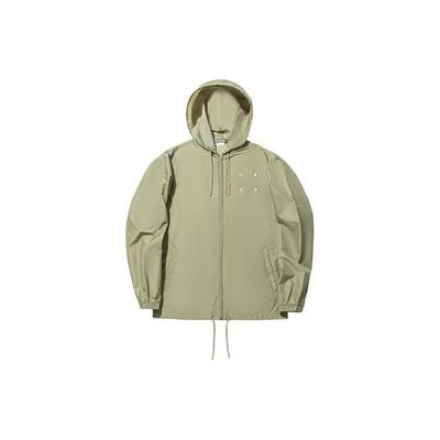 Li Ning Vital Series Embroidered Loose Hooded Sports Windbreaker Unisex Outerwear Agarwood-Green AFDU259-5