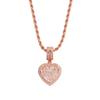 YYN European American Niche Gold-Plated Heart Zircon Hip-Hop Rope Chain Sweater Necklace for Women