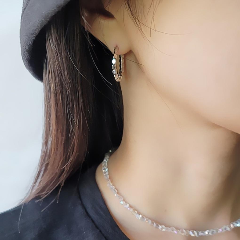 Women's Daily Titanium Needle Rolling Earrings