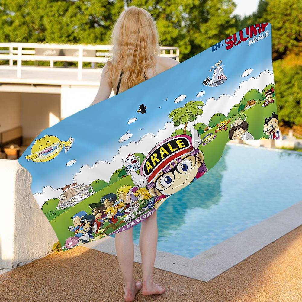 Dr Slump Anmie A-Aralees Bath Towel Microfiber Soft Water Absorbing Breathable For Girl Kids Decorative Cartoon Beach Towel