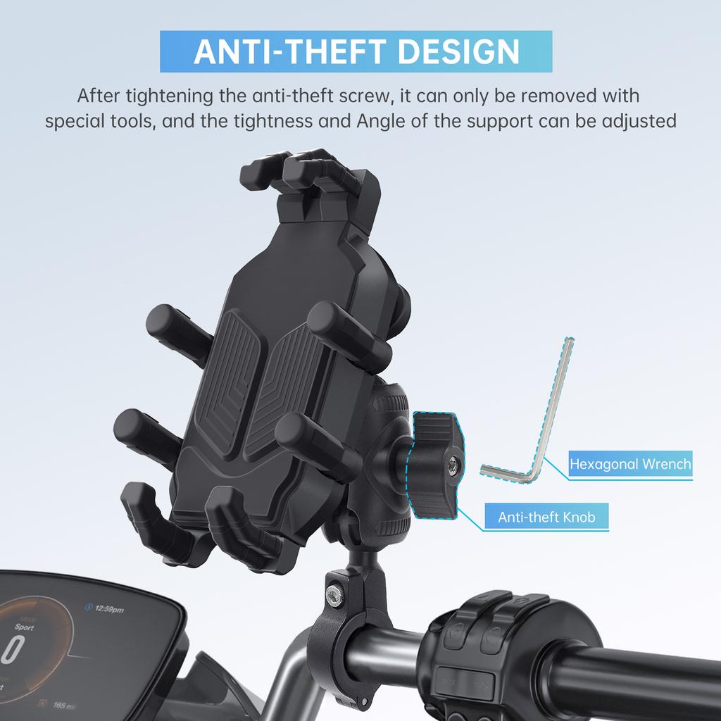 Motorcycle Bicycle Handlebar Phone Bracket QC3.0 USB Charging Mount Stand Holder