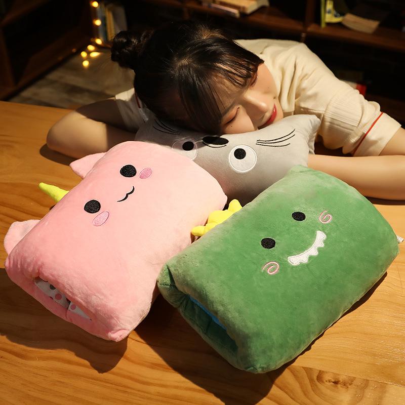 Cartoon Fruit Unicorn Rabbit Plush Hand Warmer and Nap Pillow Toy