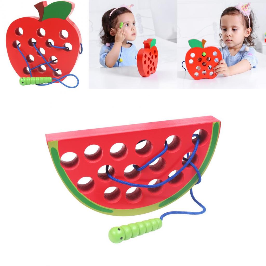 Wooden Diy Educational Toy For Children With Nonelectric Interactive Fruit Puzzle