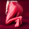 80D Spring Autumn Glossy Satin Leggings Oil Shiny Hip Lift Shaping Pantyhose Seamless Close / Open Crotch Skinny Leg Tights