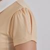 J.JANE See-Through Neckline Short Sleeve T-Shirt (Apricot)