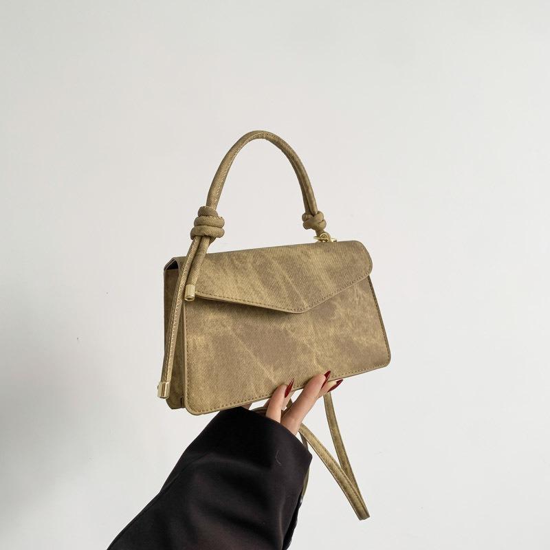 Fashionable Women's New Shoulder Bag Pure Color Handbag Versatile Simple Casual Diagonal Bag Flaps Small Square Bags Shoulder