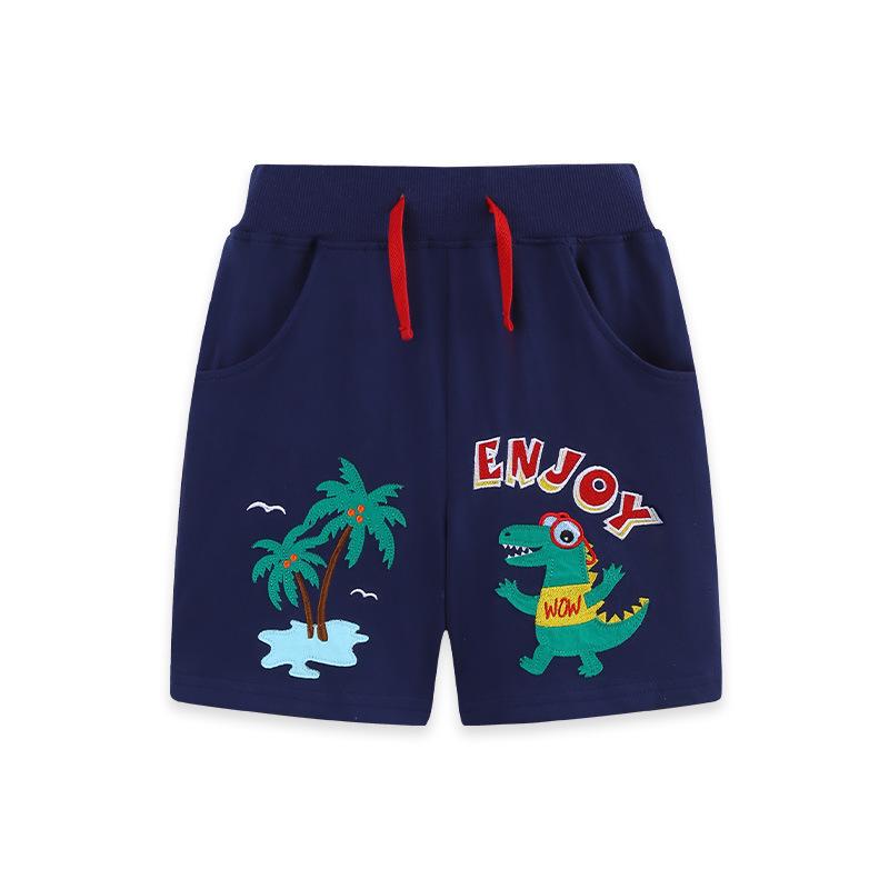 

Kids European-American Style Dinosaur Embroidered Shorts – Knit Cotton Toddler Casual Pants 3 Years 100 cm