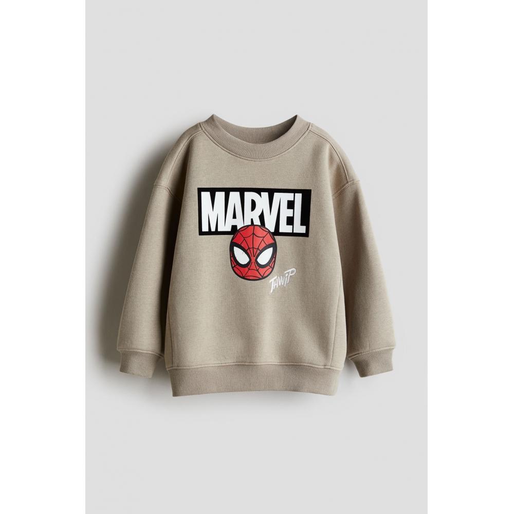 

HM Printed Oversize sweatsHirt light Beige spiderMan