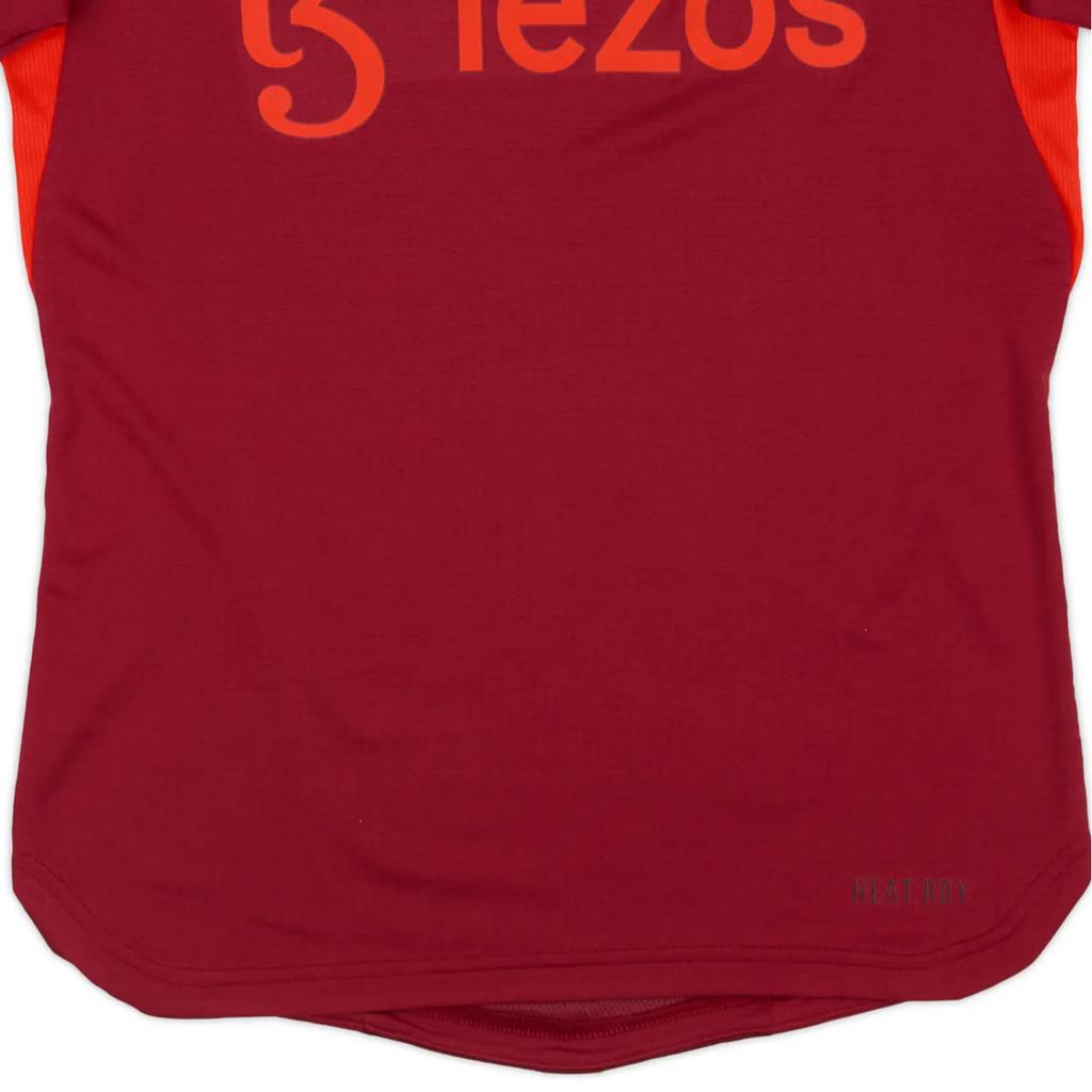 Adidas Manchester United Comfortable Striped Letter Logo Football Shirt Men tops Deep-Red IA7244