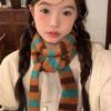 Narrow Striped Scarf Thickened Winter Shawl Fashion Cashmere Knitted Scarf  Autumn Winter
