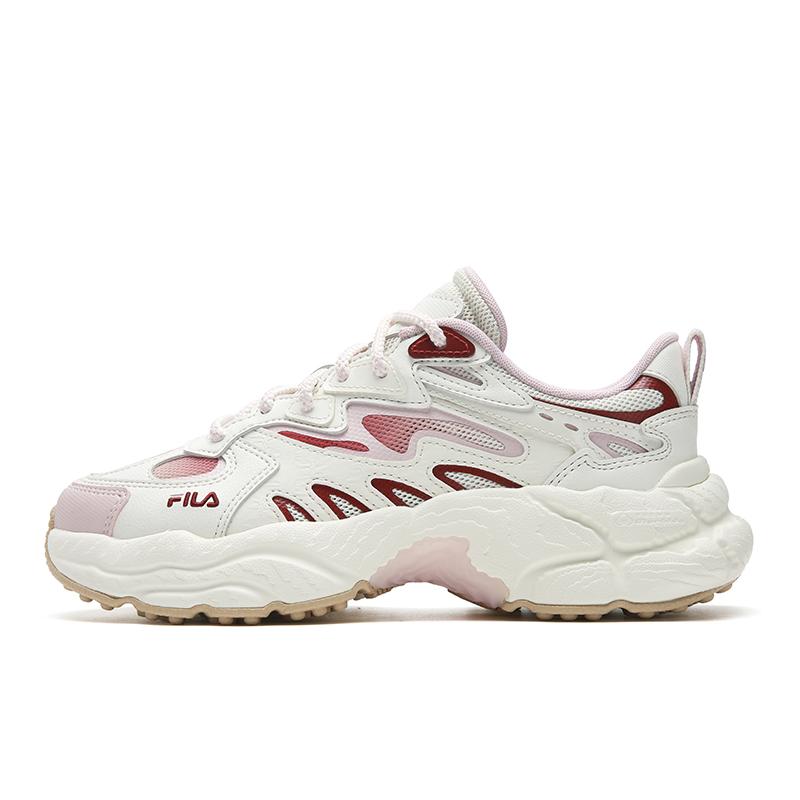 FILA FERN Abrasion Resistant, Breathable, Lightweight Low top Chunky Sneakers Women's White Pink F12W622118FMP
