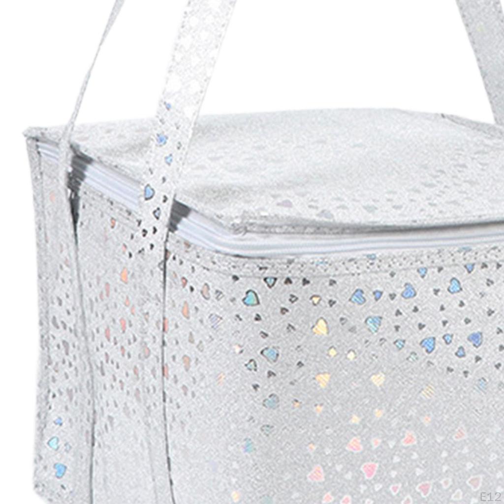 Insulated Lunch Bag Thermal Zipper Picnic Cake Transport Food Delivery Tote