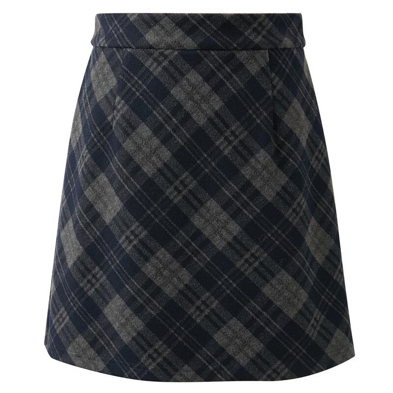 Sancai Women's Retro Plaid A-Line Mini Skirt