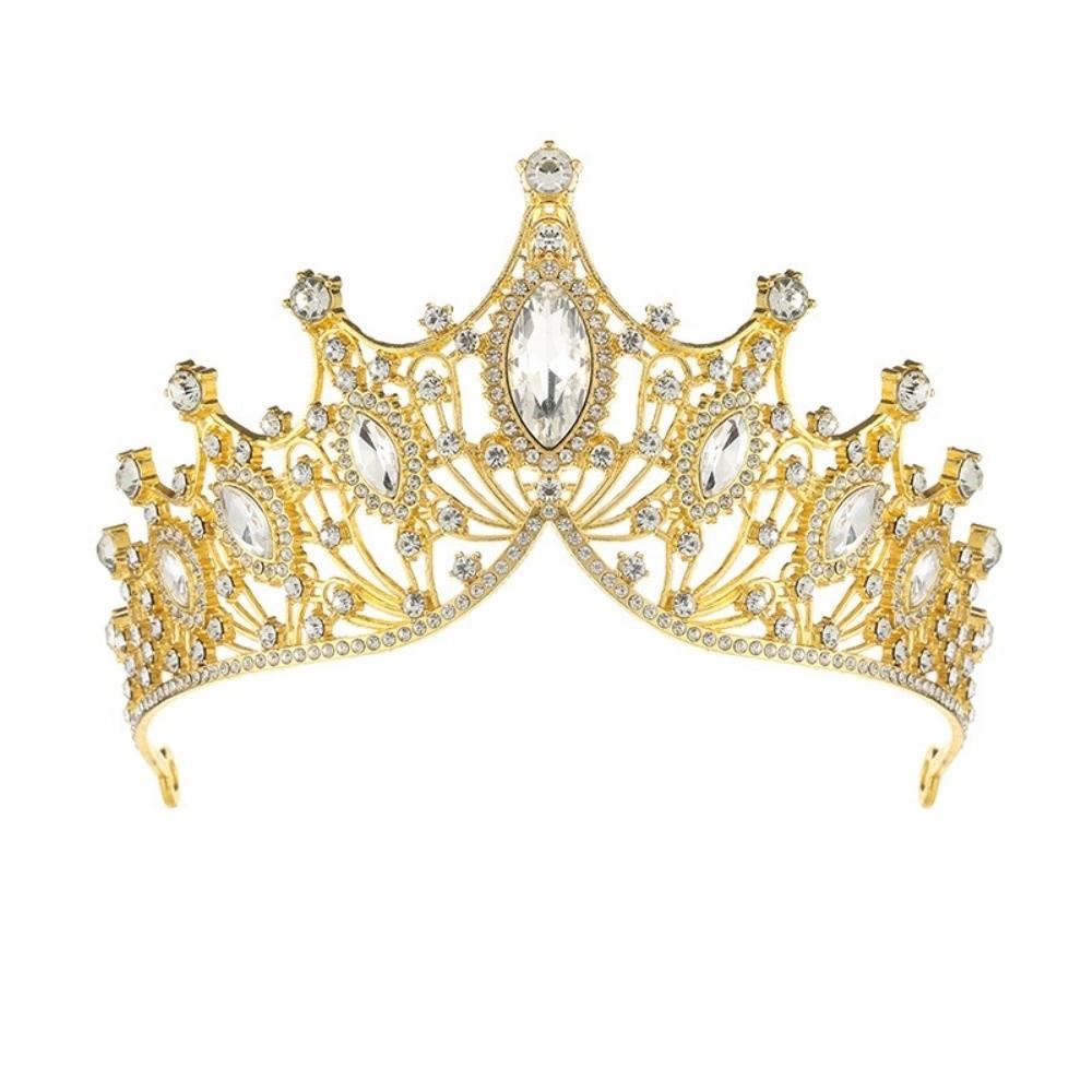Alloy Queen Princess Crown Baroque Prom Dress Jewelry Vintage Bridal Headband  New Year