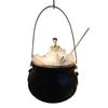 Halloween Candy Container Cauldron Bucket with LED Lighting Plastic Party Accent for Window and Counter Display