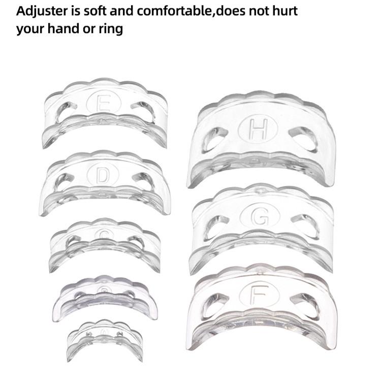 8-Piece Heart-Shaped TPU Ring Adjuster Set - Breathable, Transparent Inner Pads for Resizing