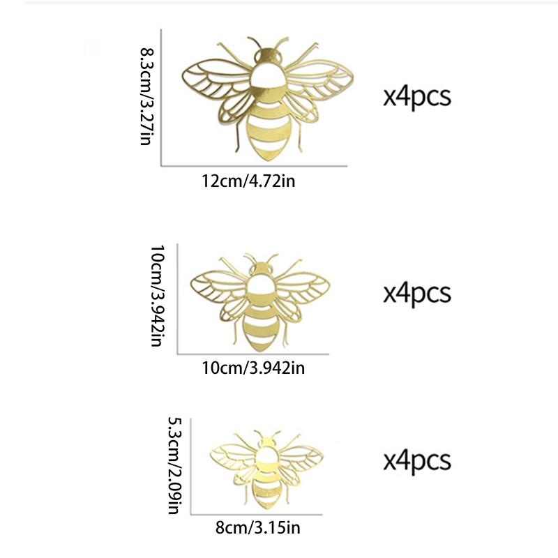12 Hollow Bee Wall Stickers Home Decor Holiday Party Layout Cardstock Home Decor Window Decals Home Decor