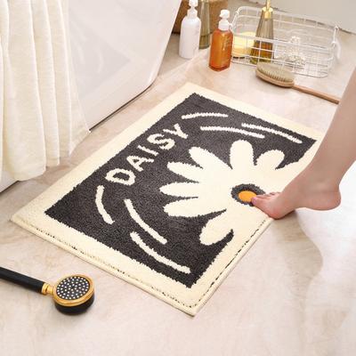 Small Daisy Tufted Floor Mat Household Bathroom Door Carpet Bathroom Non-slip Mat Absorbent Foot Mat
