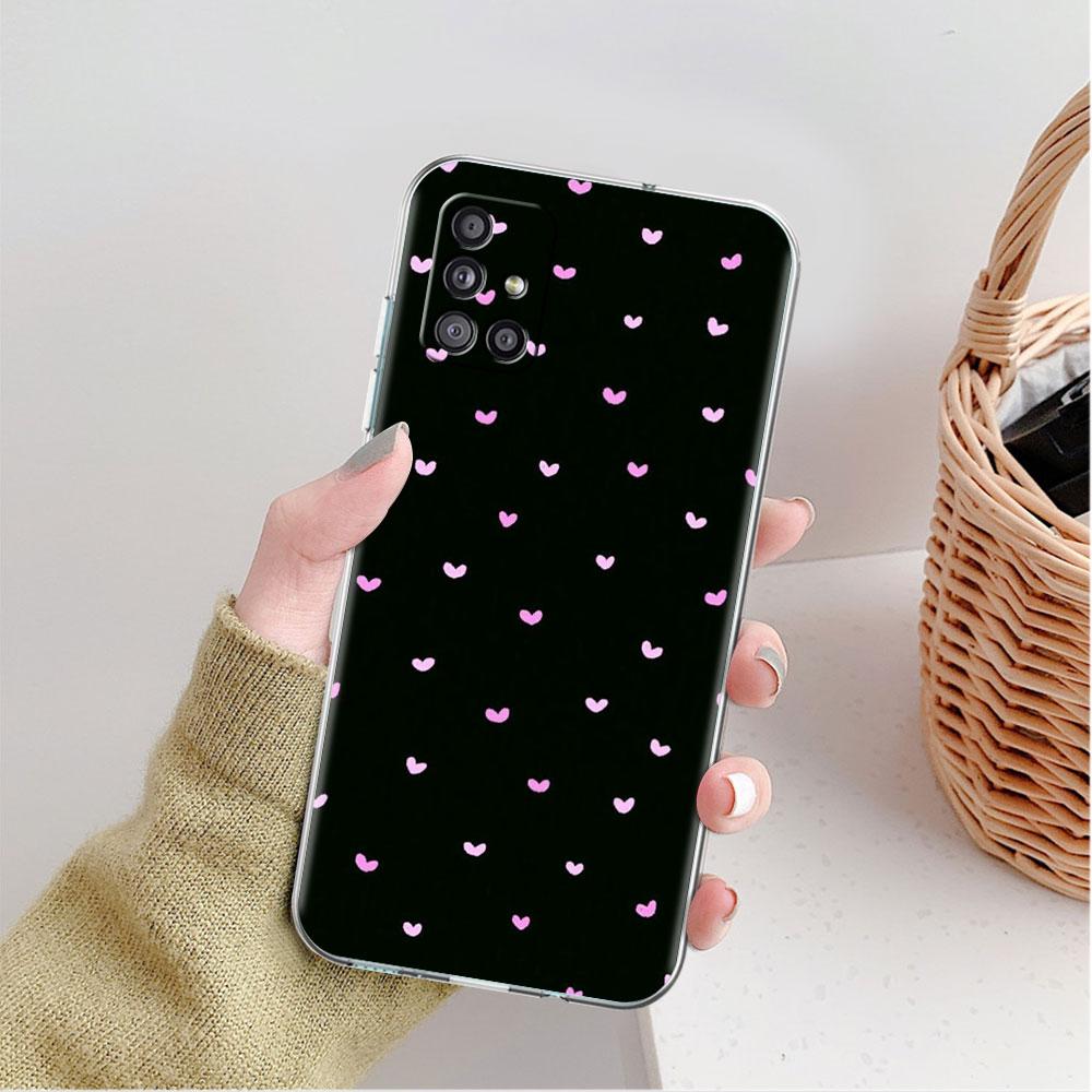Clear Case For Samsung Galaxy A52 A12 A51 A32 A21s A71 A32 A22 50 A70 A31 A72 5G Phone Cover Cute Love Heart