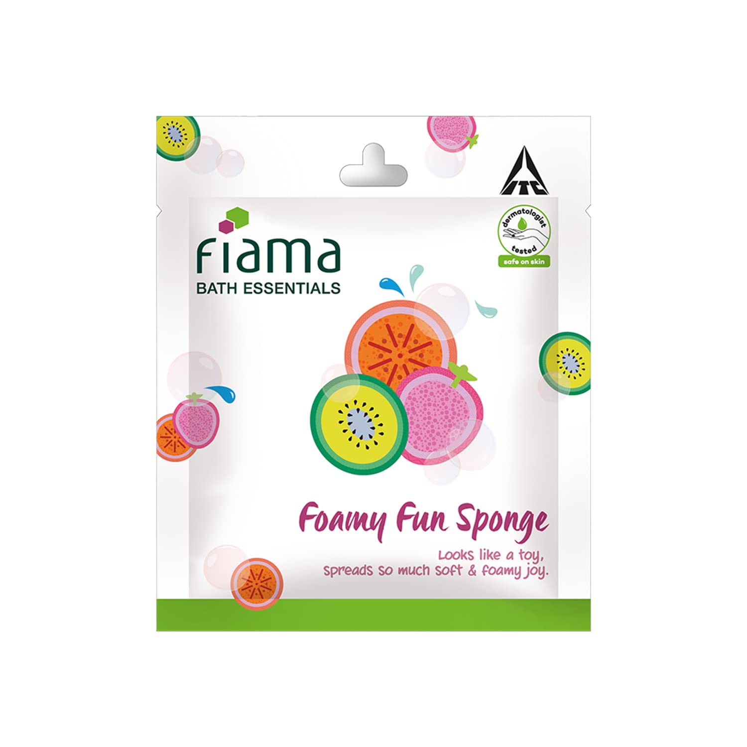 

Fiama Bath Essential Foamy Fun Sponge for Kids Pack of 1 Soft Colorful Loofah Bath Accessory