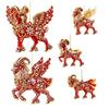 3/4/5PCS 2D Flat Goat Pendant Acrylic Christmas Tree Ornament New Zodiac Goat Souvenir  Bag Charms