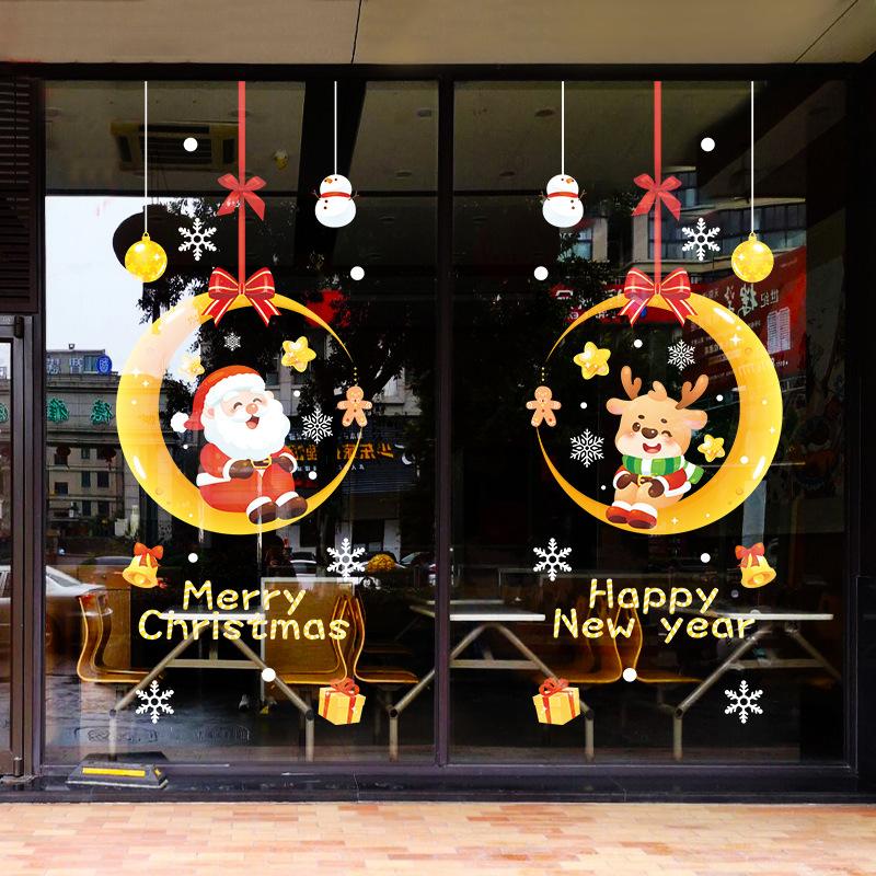 Christmas Window Stickers Christmas Wall Sticker Kids Room Wall Decals Merry Christmas Decorations For Home New Year Stickers