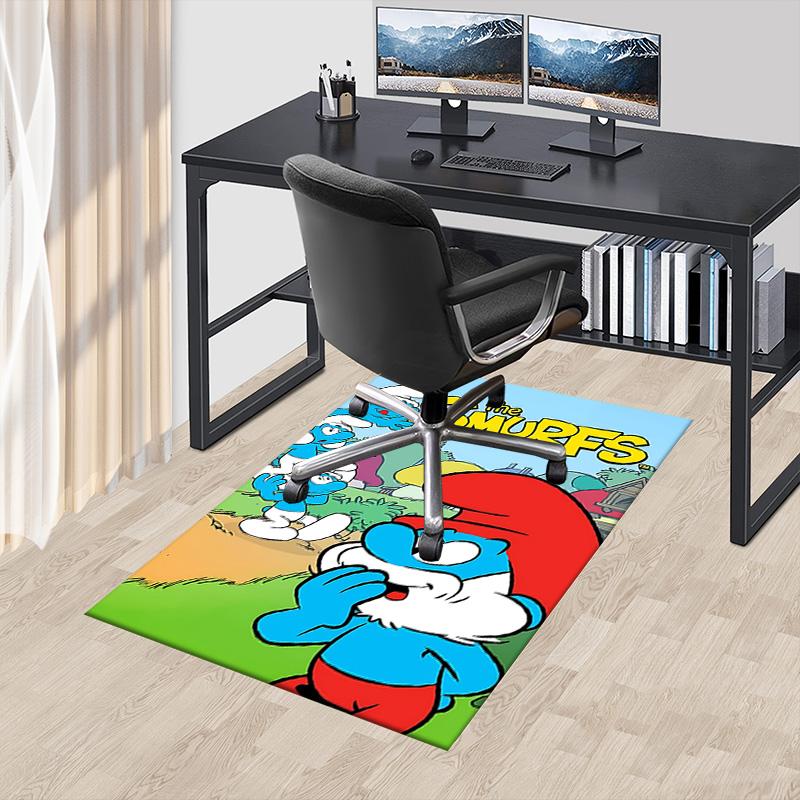 1pc Moonlit Smurf Romance Carpet for Playroom Bedroom Living Room Sofa Home Decor,kids Game Area Rug Non-slip Floor Mat Y723105