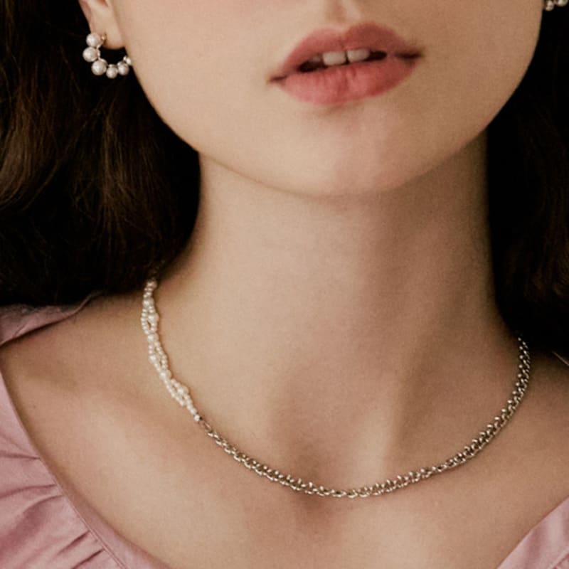 VINTAGE HOLLYWOOD Vine Half Chain Necklace_VH2479NE003M